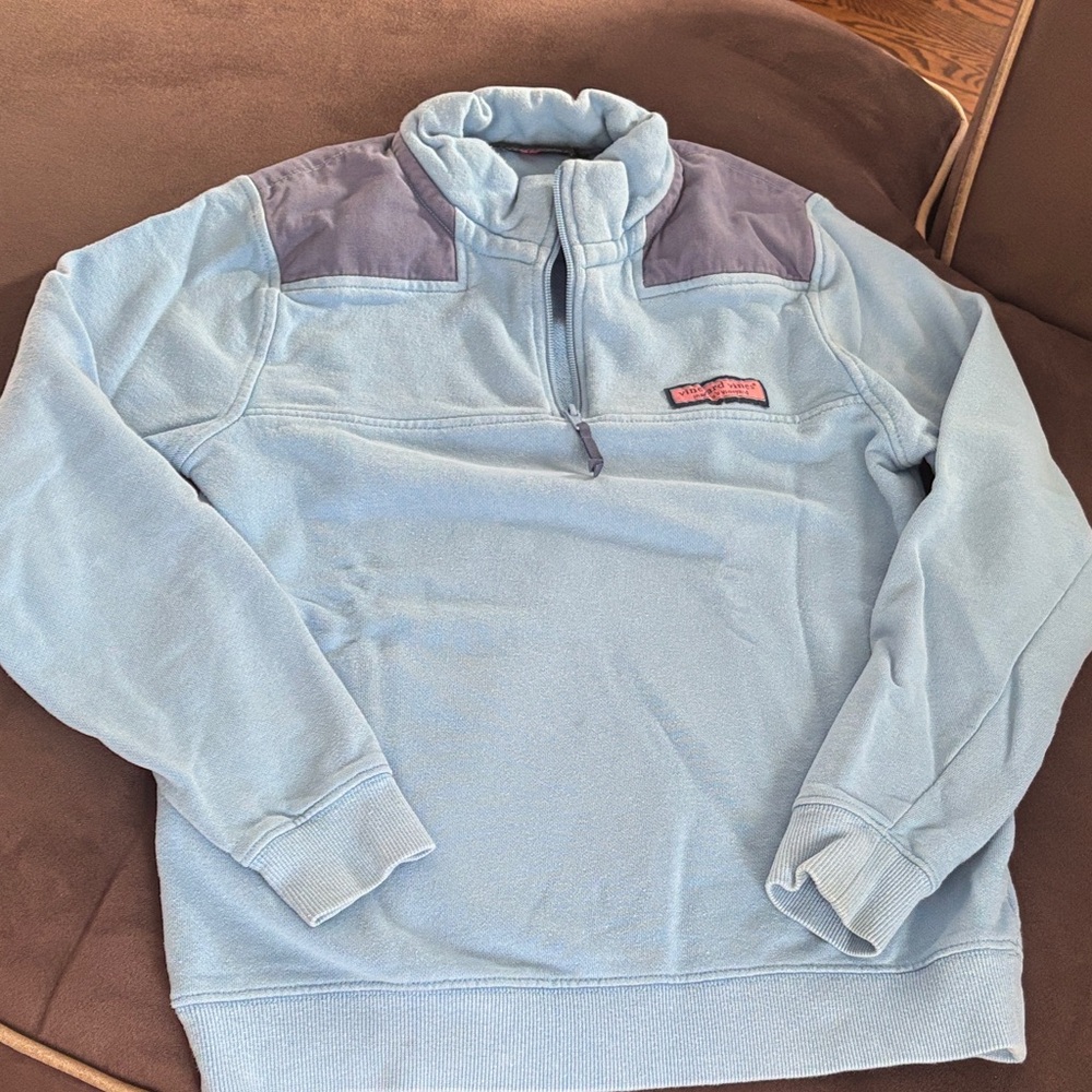 Boy’s Light Blue Quarter-Zip Vineyard Vines Sweater